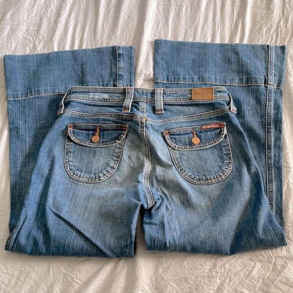 Hint Jeans Vintage Wide Leg Cropped Flare Denim Medium Wash Size 3 - Picture 3 of 14